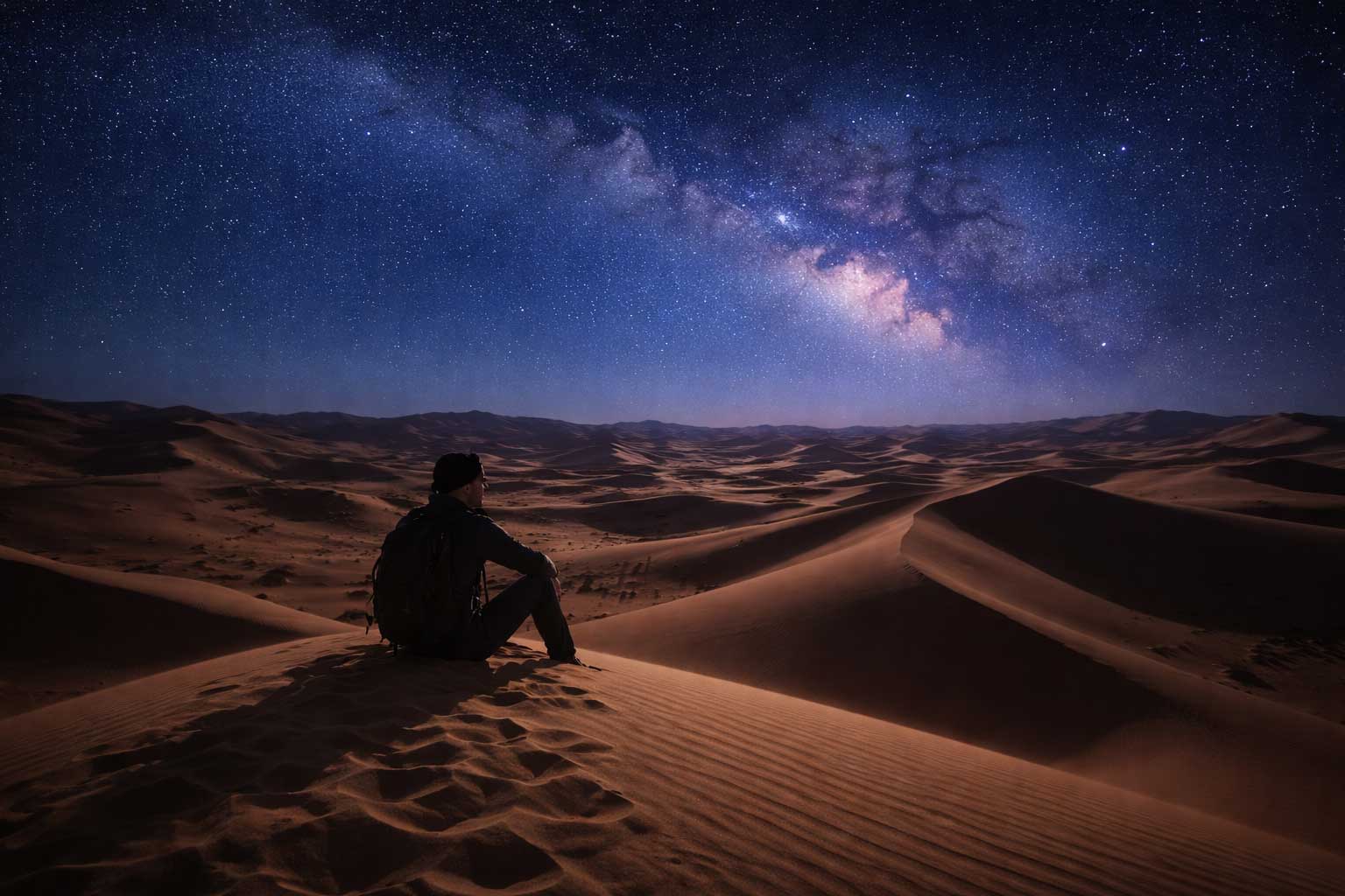 sahara desert at night